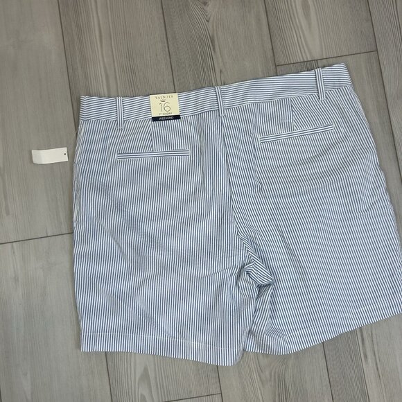 NWT Talbots Size 16 Weekend Shorts Blue White Seersucker 7” Inseam - Picture 8 of 11